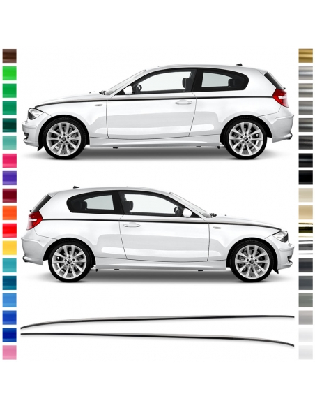 B-Ware Seiten-Streifen Aufkleber Set/Dekor passend für BMW 1er in Ultramarine (einfarbig)