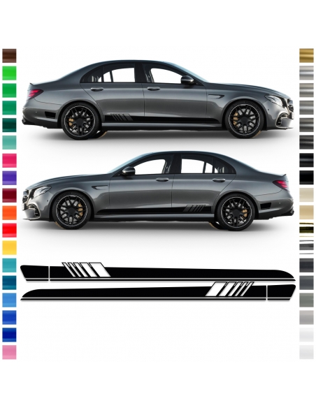 B-Ware Seitenstreifen Set/Dekor passend für Mercedes-Benz E-Klasse W213 AMG Edition One mit Flügel in Gunmetal