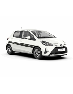 B-Ware Seitenstreifen Set/Dekor passend für Toyota Yaris "Motiv: Clean Racing" in Weiss Glanz