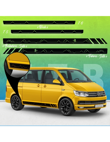 copy of Sticker - Stripe Set/Décor suitable for Volkswagen / VW T5 & T6 Mountainbike Racing in desired color