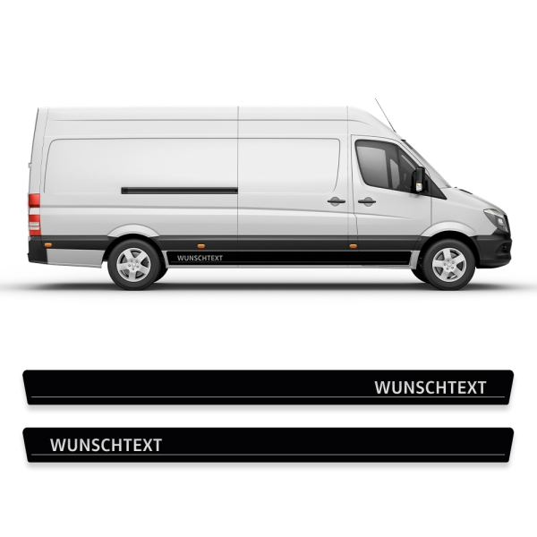 "Wunschtext" Standard Seitenstreifen Set/Dekor passend für VW Crafter in Wunschfarbe