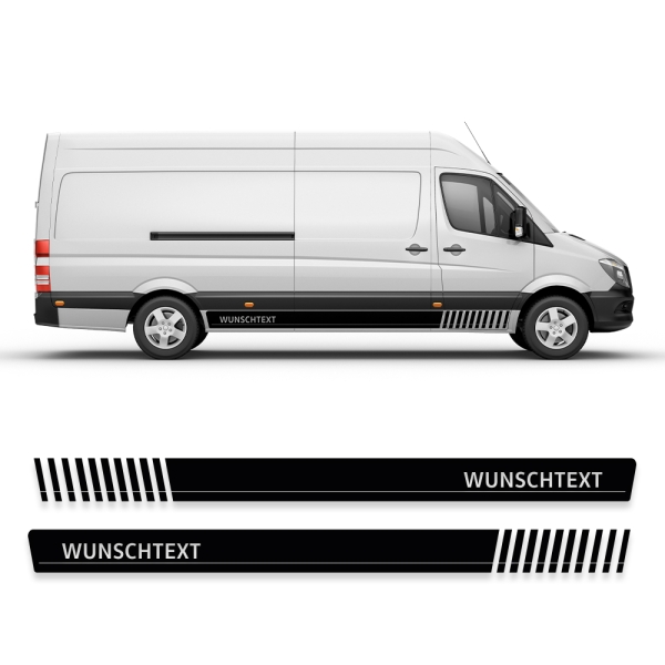 Seitenstreifen passend für VW Crafter mit Wunschtext