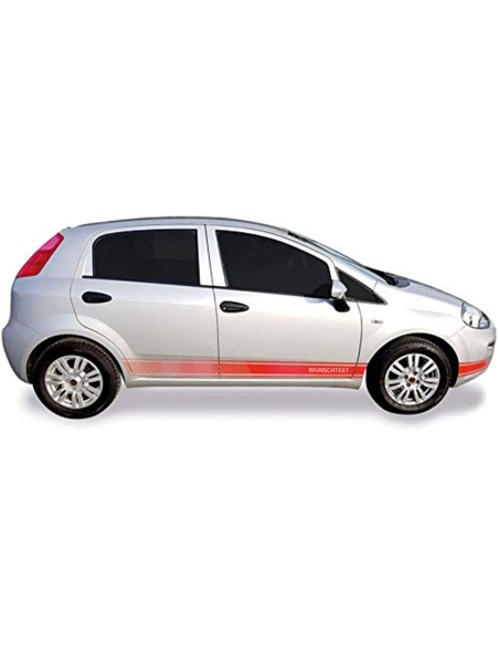 "Personalised Text" Sticker - Side Stripe Set/Décor suitable for Fiat Punto in desired color