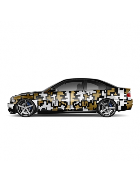 B-Ware Aufkleber Set/Dekor passend für verschiedene Sportwagen in Steel einfarbig - Motiv: Pixel