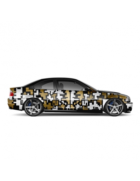 B-Ware Aufkleber Set/Dekor passend für verschiedene Sportwagen in Steel einfarbig - Motiv: Pixel