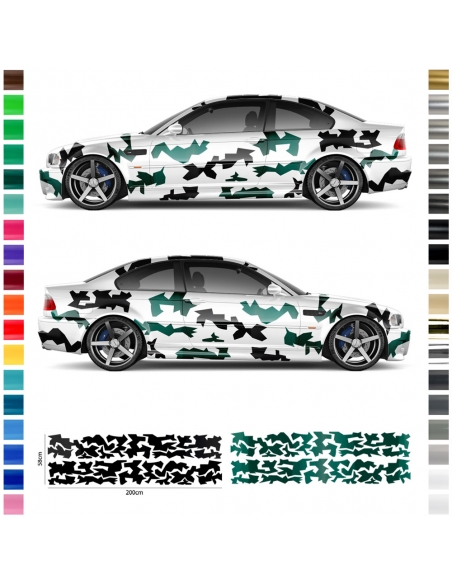 Sports Cars Tarn Pattern Sticker Set - Customizable