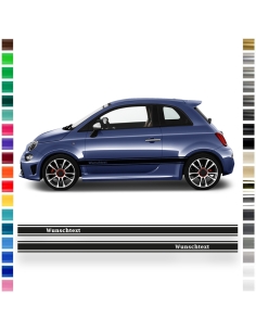 Sticker - side stripe set/décor suitable for Abarth 595 in desired color and text