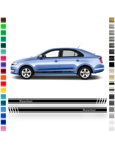 side stripe set/décor suitable for Skoda Rapid in desired color