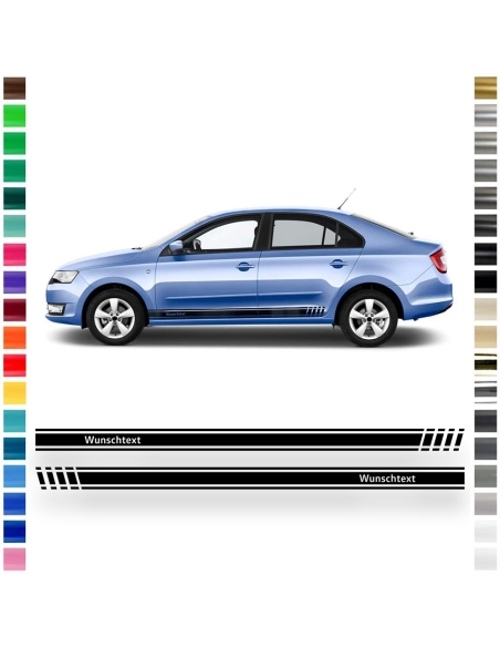 side stripe set/décor suitable for Skoda Rapid in desired color