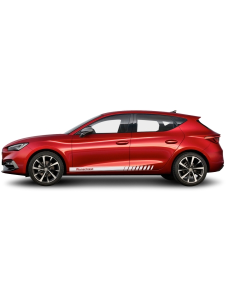copy of Sticker - side stripe set/décor suitable for Seat Leon in desired color with desired text