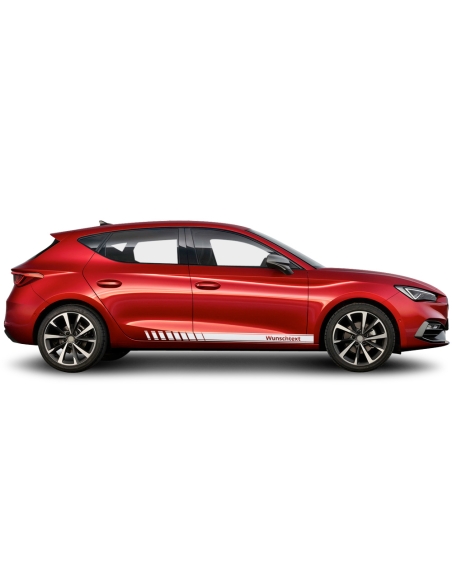 copy of Sticker - side stripe set/décor suitable for Seat Leon in desired color with desired text