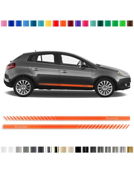 copy of "Punto" Sticker - Side Stripe Set/Décor suitable for Fiat Punto in desired color