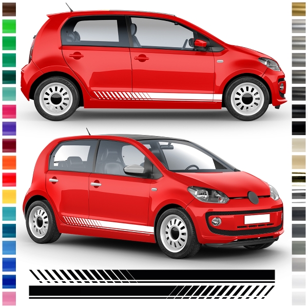"Individuelles Clean Seitenstreifen Set für den VW UP: Wunschfarbe &