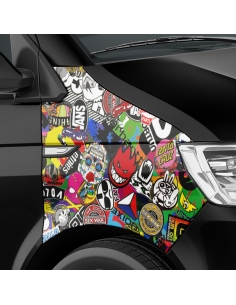 Stickerbomb car foil, design: Skate