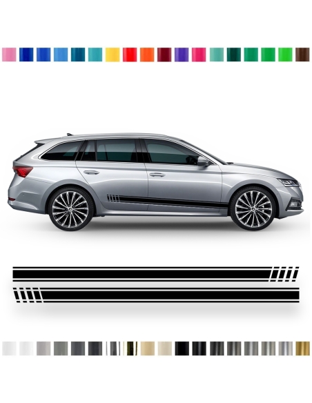 Sticker - side stripe set/décor suitable for Skoda Octavia in desired color