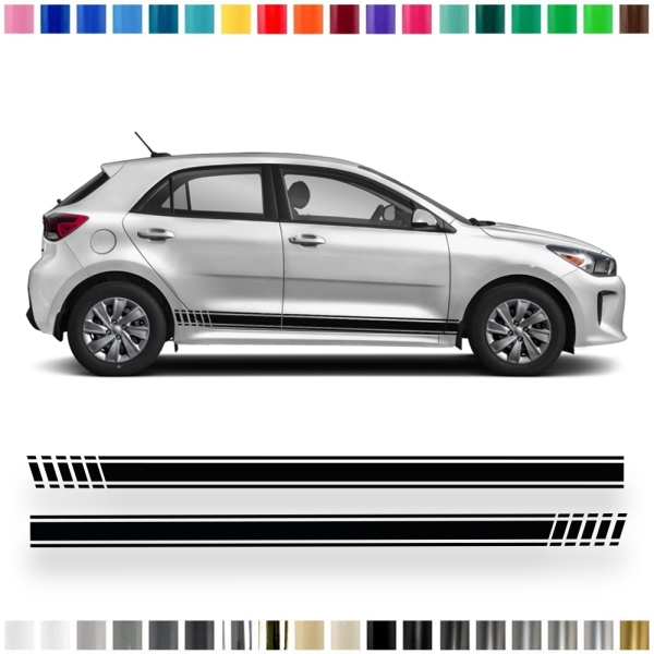 Sticker - side stripe set/décor suitable for Kia Rio in desired color