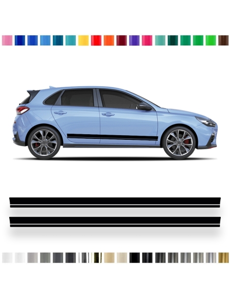 Sticker - side stripe set/décor suitable for Hyundai i30 in desired color