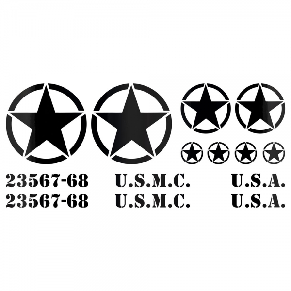 "Customizable US Army Stern-Set Aufkleber Set - Personalize Your Styl