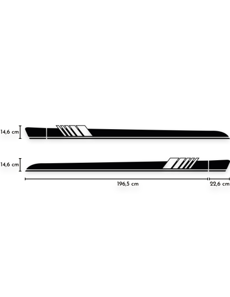 Sticker - side stripe set/décor suitable for Mercedes-Benz C-Class CL203 AMG Edition One in desired colour