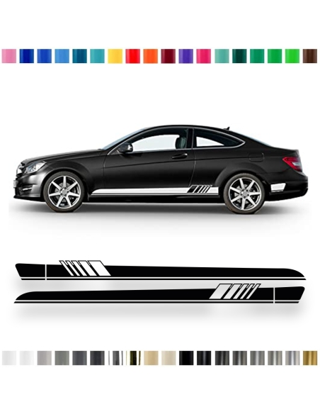 Sticker - side stripe set/décor suitable for Mercedes-Benz C-Class C204 AMG Edition One in desired color