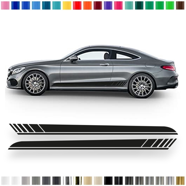 Sticker - side stripe set/décor suitable for Mercedes-Benz C-Class C205 AMG Edition One in desired color