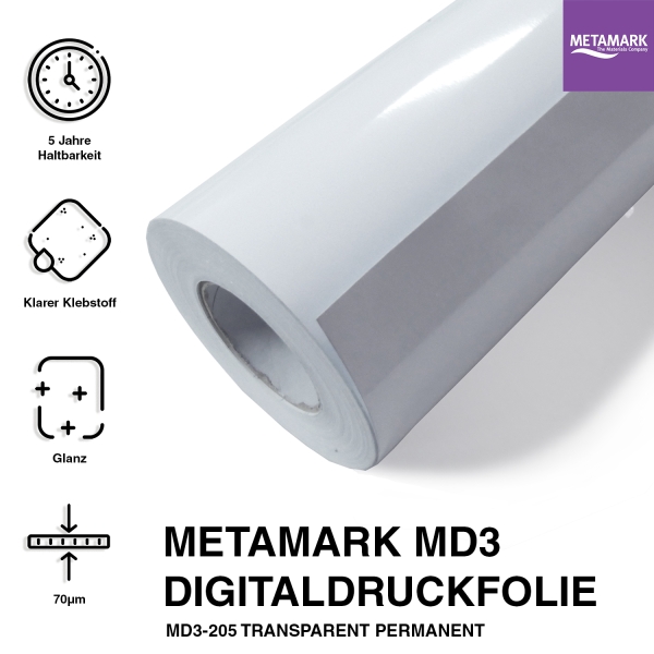 METAMARK MD3 Polymere Digitaldruckfolie