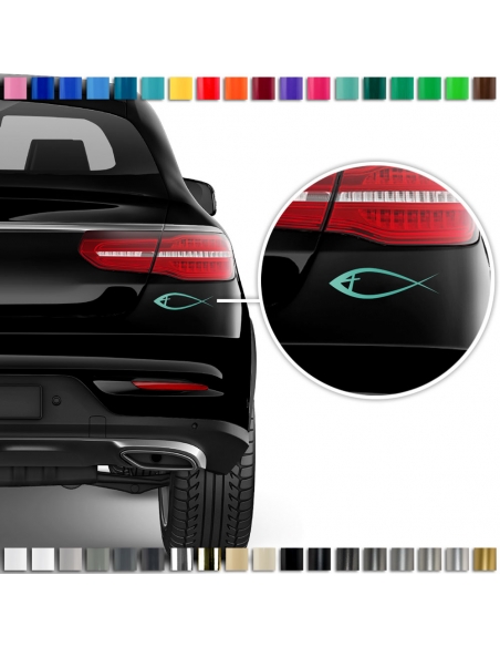 Custom Color Cross Fish Sticker Set - Enhance Your Style