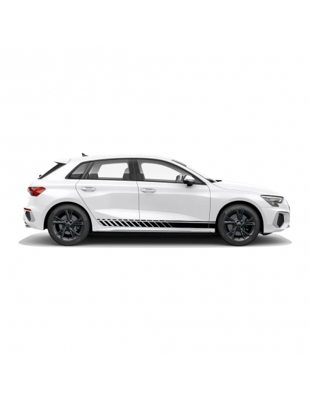 B-Ware Seiten-Streifen Set/Dekor passend für Audi A3 in Weiß Glanz