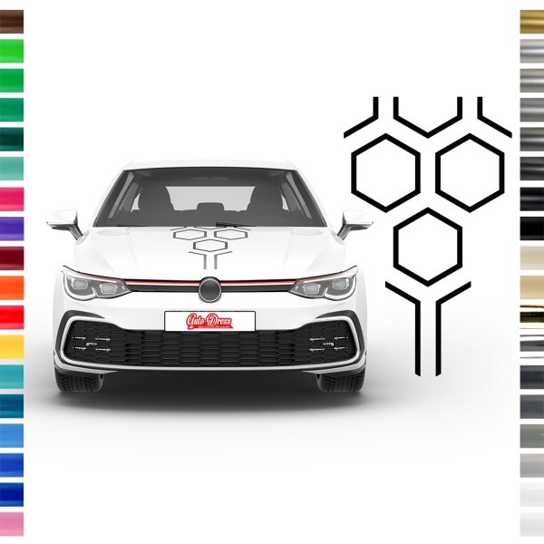 "Sci-Waben" Motorhaubenstreifen Dekor universal passend für mit Wunschfarbe