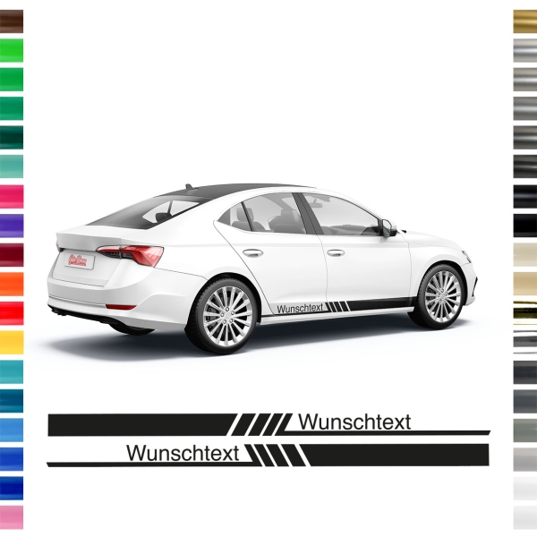 Seitenstreifen universal Wunschtext und Wunschfarbe