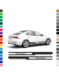 copy of "Line" Sticker - side stripe set/décor suitable for Skoda Octavia with desired text in desired color