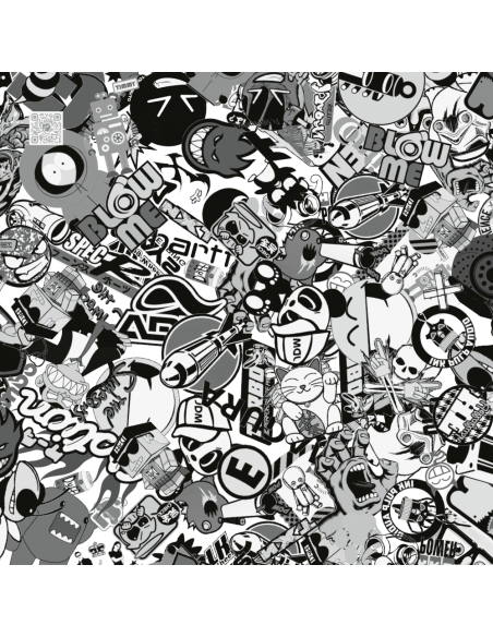 Stickerbomb car foil, design: Special in black/white