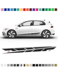 copy of "Line" Sticker - side stripe set/décor suitable for Skoda Octavia with desired text in desired color