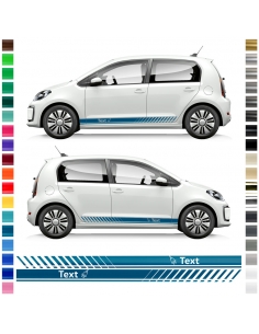 copy of Sticker - side stripe set/décor suitable for VW / Volkswagen E-Up in desired color with plug and desired text