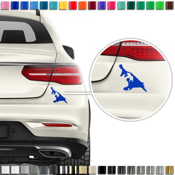 "Insel Usedom" Aufkleber Set/Dekor in Wunschfarbe