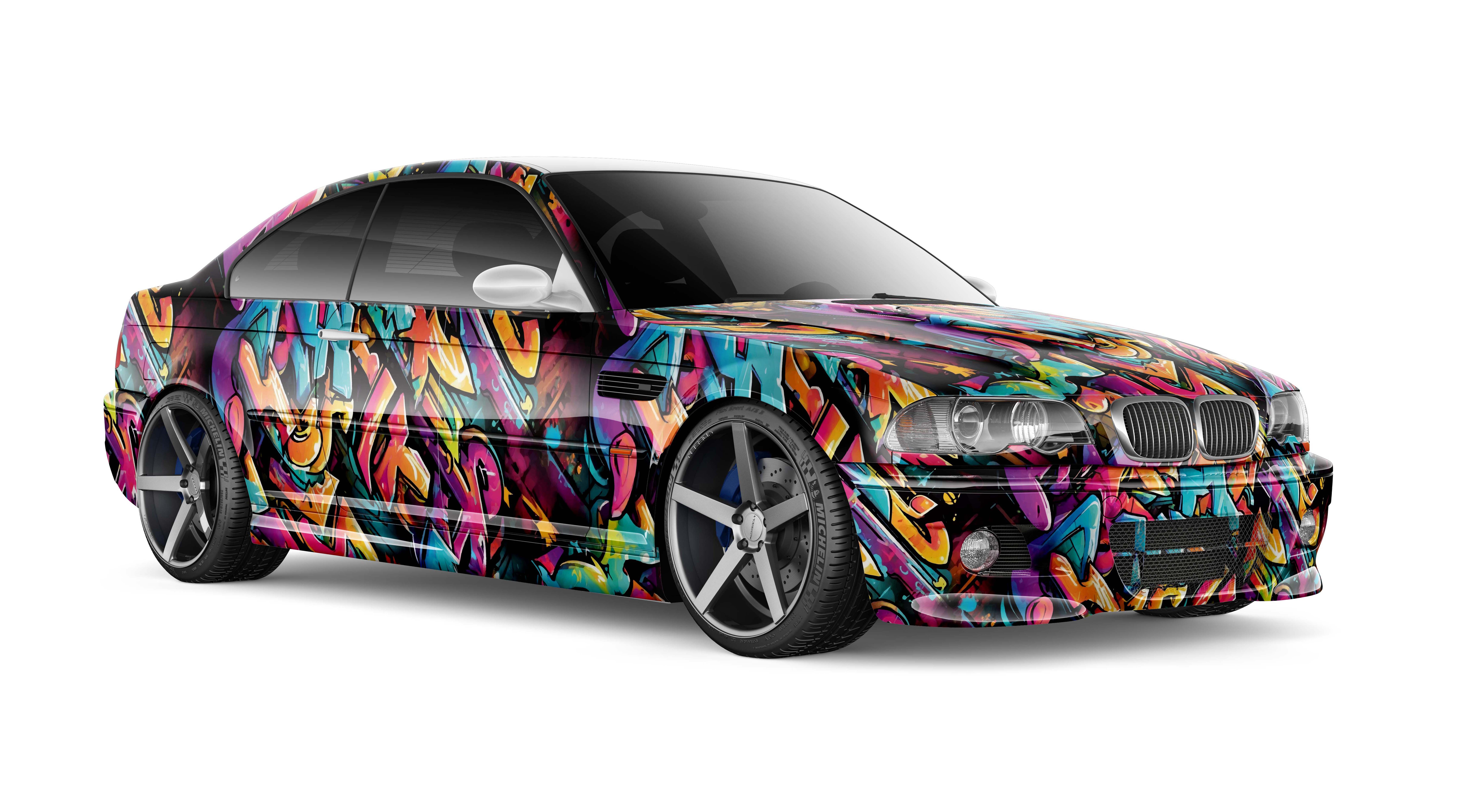 Hexagon Camouflage 3D Car-Wrapping - Blasenfrei | Design Auto-Folie 