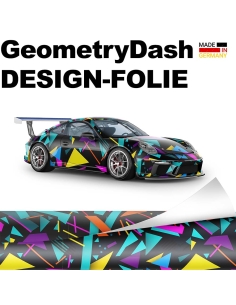 ⭐Design Auto-Folie "Geometry-Dash" 3D Car-Wrapping blasenfrei 5m x 150cm