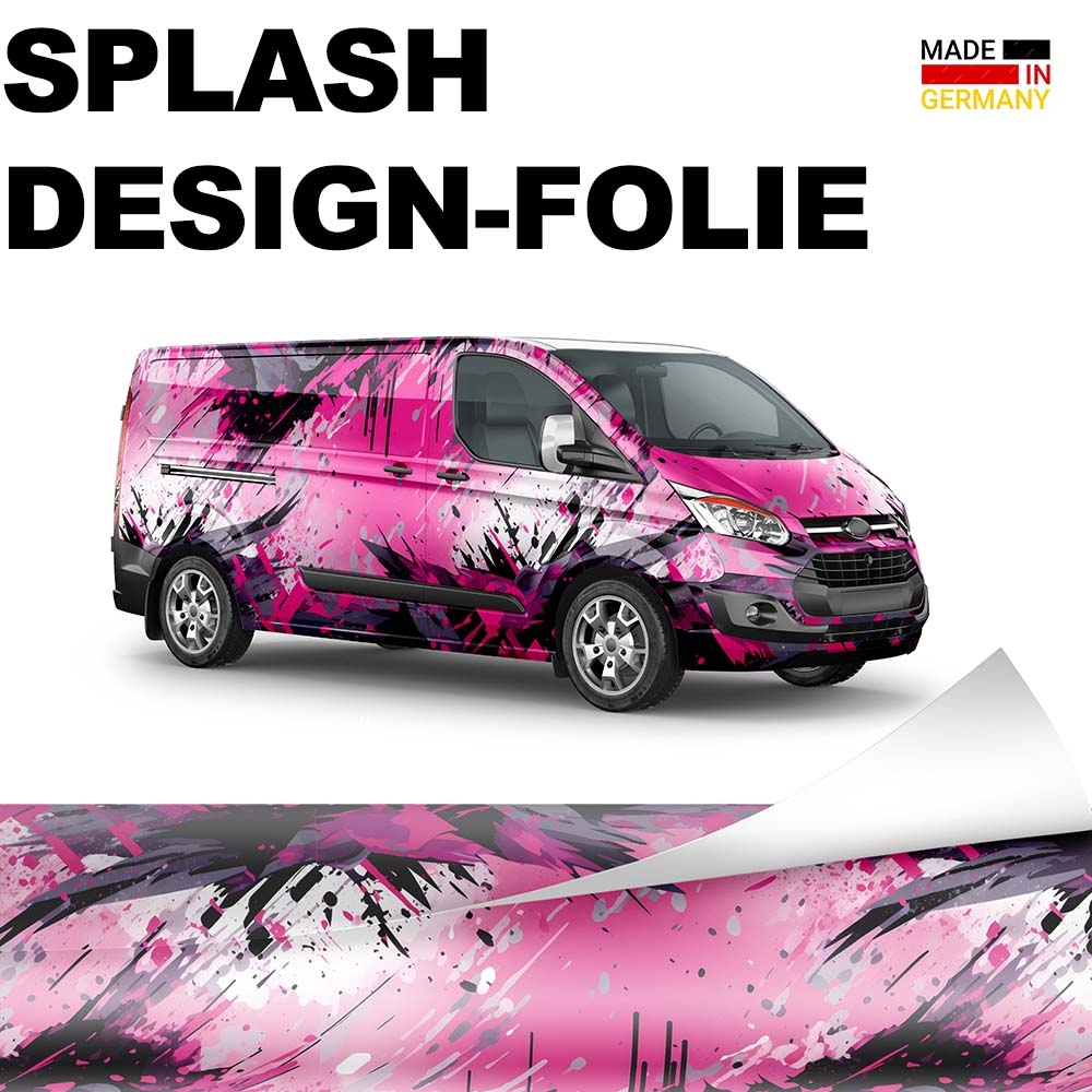 Autofolie im ColourSplash Design von der Firma Auto-Dress. Made in Germany:  Hier findet die Gestaltung und der Druck noch in Deu