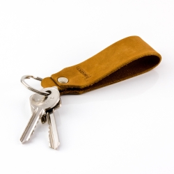 Key chain "Samui" - stamping "Beste Oma", brown leather - handcraft - fair-trade - Tumatsch