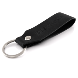 Key chain "Samui" - stamping "Beste Oma", black leather - handcraft - fair-trade - Tumatsch