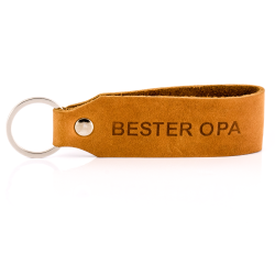 Key chain "Samui" - stamping "Bester Opa", brown leather - handcraft - fair-trade - Tumatsch