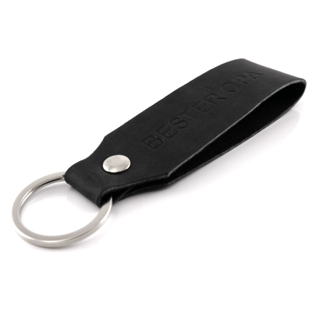 Key chain "Samui" - stamping "Bester Opa", black leather - handcraft - fair-trade - Tumatsch