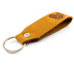 Key chain "Samui" - stamping "Herz", brown leather - handcraft - fair-trade - Tumatsch