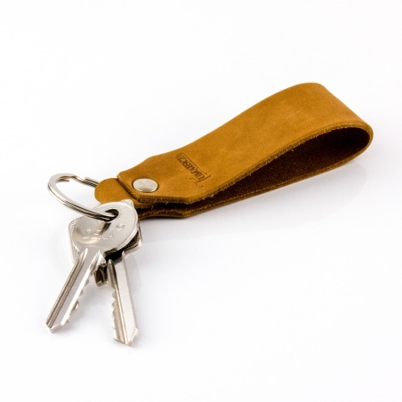 Key chain "Samui" - stamping "Schutzengel", brown leather - handarbeit - fair-trade - Tumatsch