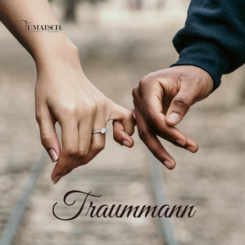 Schlüsselanhänger "Samui" - Prägung "Traummann", braunes Echtleder - Handarbeit - Fair-Trade - Tumatsch