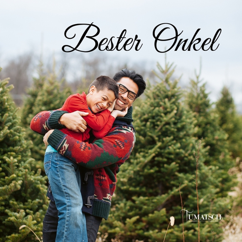 Schlüsselanhänger "Samui" - Prägung "Bester Onkel", braunes Echtleder - Handarbeit - Fair-Trade - Tumatsch