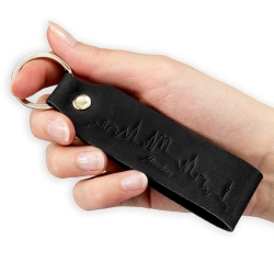 copy of Key chain "Samui" - stamping "Traummann", black leather - handcraft - fair-trade - Tumatsch