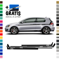 Seitenstreifen mit Wunschtext Set für Volkswagen / VW Golf 7 GTI