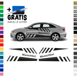 copy of Side stripe set/décor suitable for Audi A3 in desired color with desired text