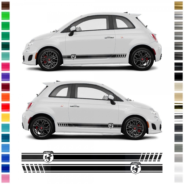 Fiat 500 Abarth Heck Streifen Aufkleber - Art.Nr.: 5139 - Professionelle  Auto Seitenstreifen, Seitensdekore, Wunsch Text Aufkleber mit Ihrem Logo  oder Werbung